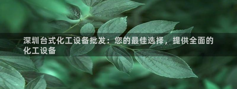 新航娱乐元哥：深圳台式化工设备批发：您的最佳选择，