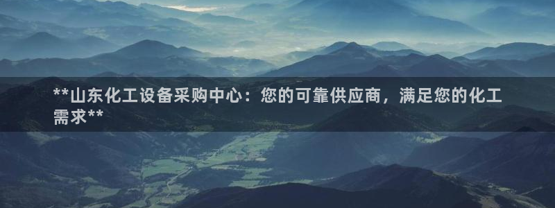 新航娱乐的创始人是谁：**山东化工设备采购中心：您的可靠供应